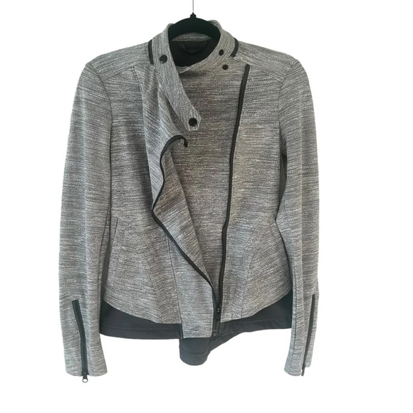 LULULEMON Bust A Move Moto Jacket Commuter Silver Spoon Slate Gray Womens Size 6 - Picture 3 of 9